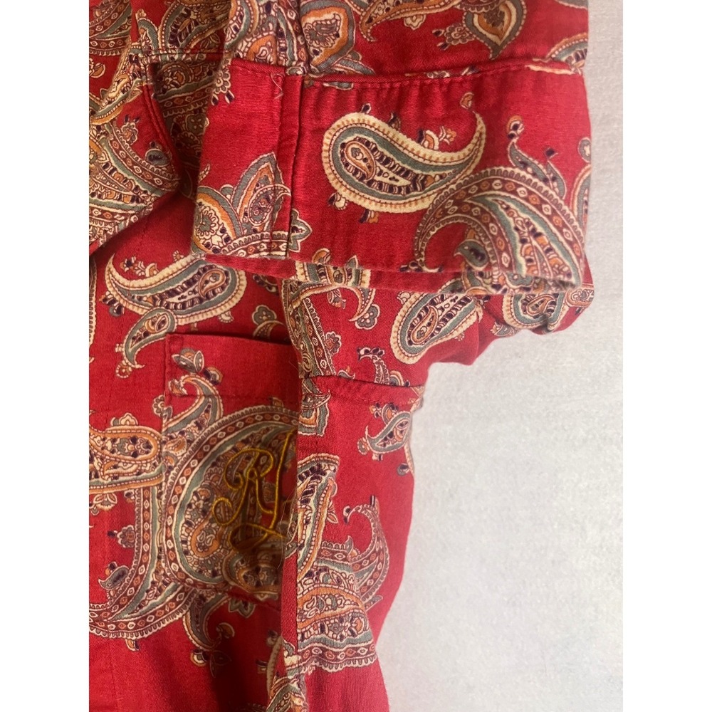 Lauren Ralph Lauren Pajama Sleep Set Cotton Red Paisley Sz S - Picture 7 of 13